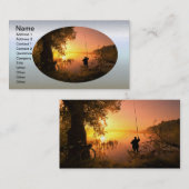 Silhouette of Fisherman op Sunset Lake Visitekaartje (Voorkant / Achterkant)