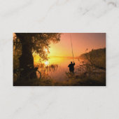 Silhouette of Fisherman op Sunset Lake Visitekaartje (Achterkant)