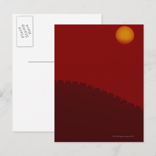 Silhouette of Great Wall of China Briefkaart (Voorkant / Achterkant)