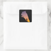 Silhouette of hiker, Point of the Arches, Vierkante Sticker (Tas)