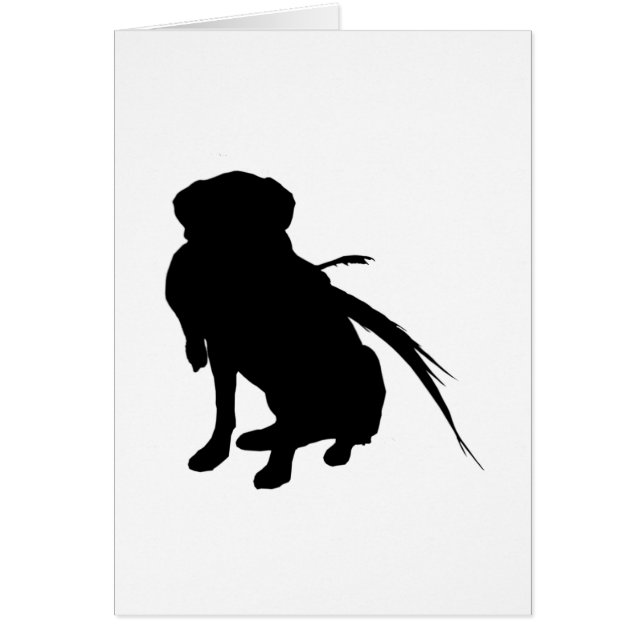 Silhouette of Labrador Retriever met fazant (Voorkant)