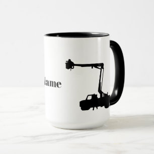 Silhouette of Lineman Truck and Linemen Mok