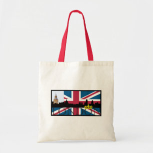 Silhouette of London en Union Jack Tote Bag