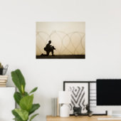 Silhouette of Marine Poster (Thuiskantoor)