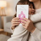 Silhouette of Mom and Daughter Minimalist Elegant Kaart