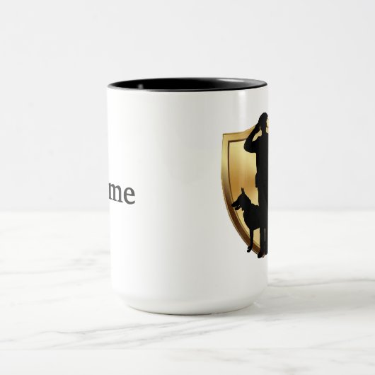 Silhouette of Policeman and K-9 Dog Mok (Midden)