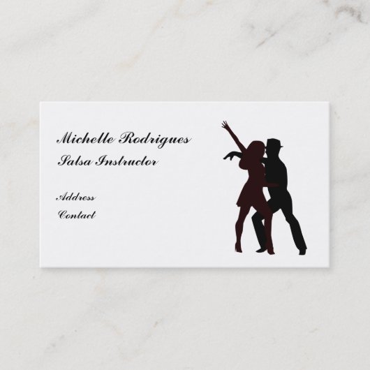 Silhouette of Salsa Dancers Visitekaartje (Voorkant)