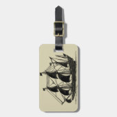 Silhouette of Ship met buigende nagels Bagagelabel (Voorkant verticaal)