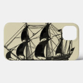 Silhouette of Ship met buigende nagels Case-Mate iPhone Case (Achterkant (horizontaal))