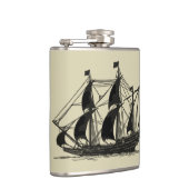 Silhouette of Ship met buigende nagels Heupfles (Rechts)