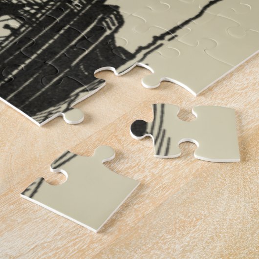 Silhouette of Ship met buigende nagels Legpuzzel (Zijkant)