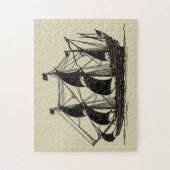 Silhouette of Ship met buigende nagels Legpuzzel (Verticaal)