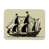 Silhouette of Ship met buigende nagels Magneet (Horizontaal)