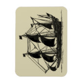Silhouette of Ship met buigende nagels Magneet (Verticaal)