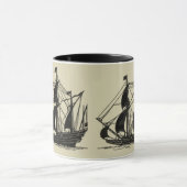 Silhouette of Ship met buigende nagels Mok (Midden)