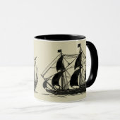 Silhouette of Ship met buigende nagels Mok (Voorkant rechts)