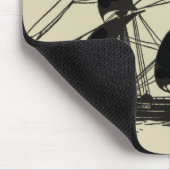 Silhouette of Ship met buigende nagels Muismat (Hoek)