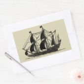 Silhouette of Ship met buigende nagels Rechthoekige Sticker (Envelop)