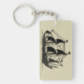 Silhouette of Ship met buigende nagels Sleutelhanger (Voorkant)