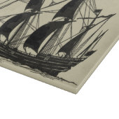 Silhouette of Ship met buigende nagels Snijplank (Hoek)