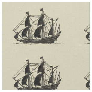 Silhouette of Ship met buigende nagels Stof