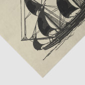 Silhouette of Ship met buigende nagels Tissuepapier (Detail)