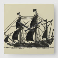 Silhouette of Ship met buigende nagels