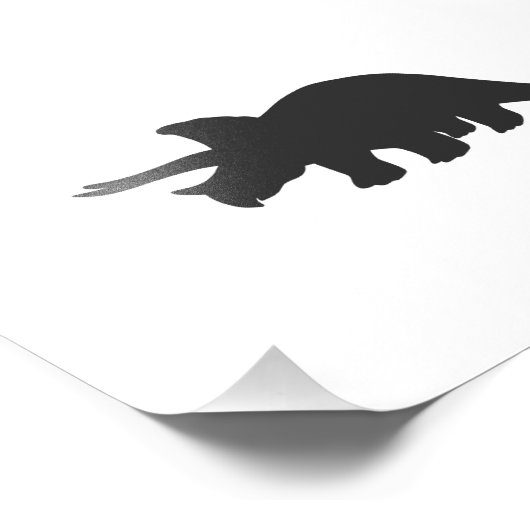 Silhouette of triceratops - Kies achtergrondkleur Foto Afdruk (Hoek)