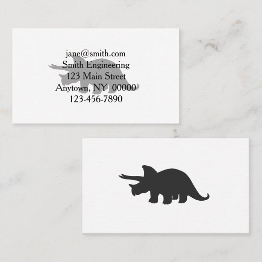 Silhouette of triceratops - Kies achtergrondkleur Visitekaartje (Voorkant / Achterkant)