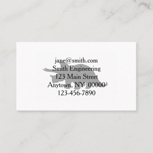 Silhouette of triceratops - Kies achtergrondkleur Visitekaartje (Voorkant)