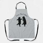 Silhouette of Two Black Beren Dansend Samen Schort (Voorkant)