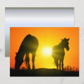 Silhouette of Two Horses at Sunset (Voorkant / Achterkant)