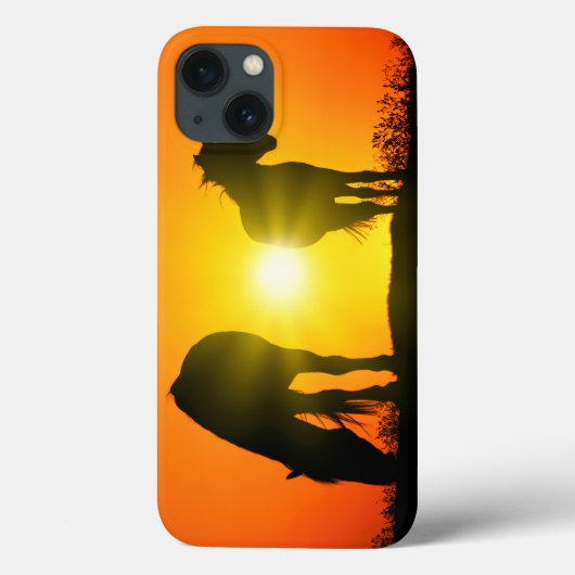Silhouette of Two Horses at Sunset Case-Mate iPhone Case (Achterkant)