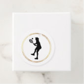 Silhouette of Vrouw Tennis Player Gift Label (In situ)