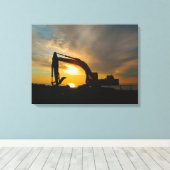 Silhouette on the Breakers Canvas Afdruk (Insitu (Houten vloer))