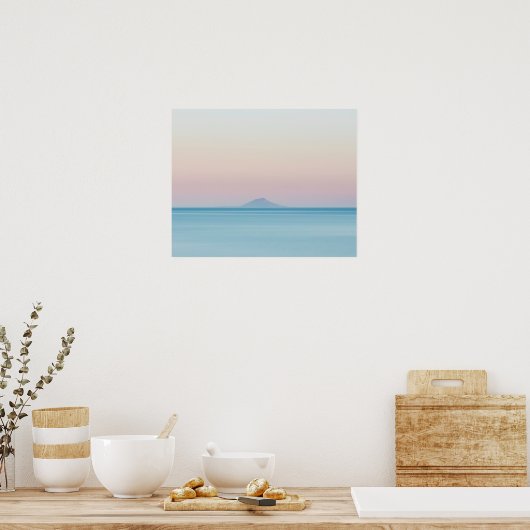 Silhouette op zonsondergang poster (Keuken)