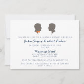 Silhouette paar hetzelfde geslacht douche uitnodig kaart (Voorkant)