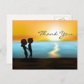 Silhouette paar zonsondergang ~ Sunrise Beach Dank Briefkaart (Voorkant / Achterkant)