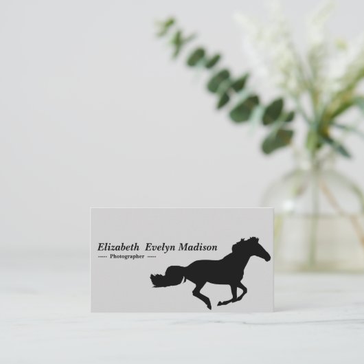 silhouette paard 08 visitekaartje (Staand voorkant)