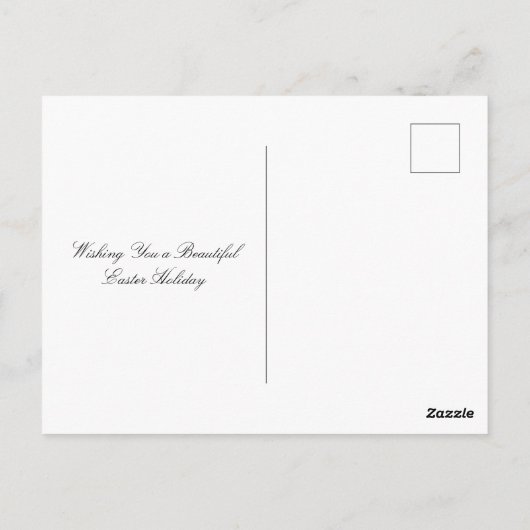 Silhouette Paard en Roze Bloem Ei Gelukkig Pasen Briefkaart (Achterkant)