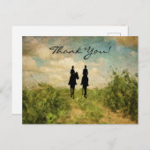 Silhouette Paardrijden Paar Dank u Briefkaart (Voorkant / Achterkant)
