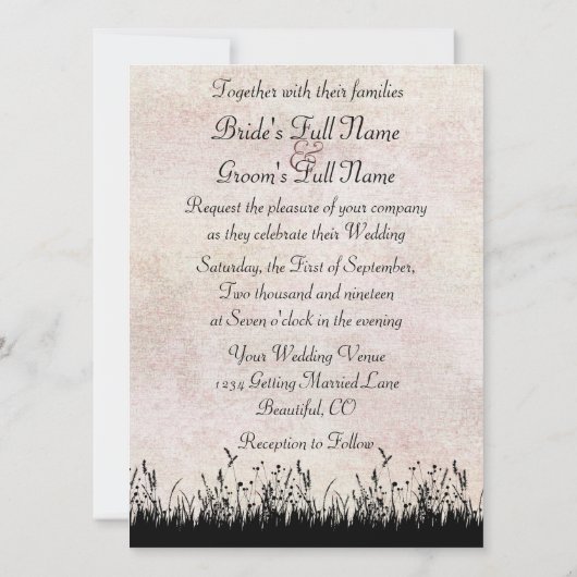 Silhouette Paardrijden Paardenbruiloft Kaart (Achterkant)