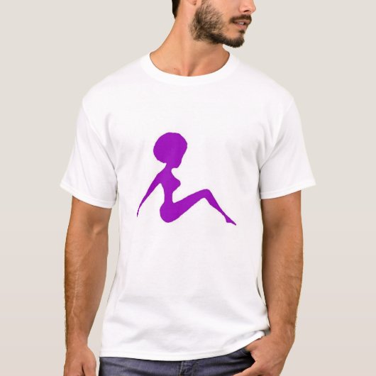 silhouette paars t-shirt (Voorkant)