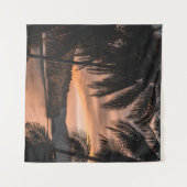 Silhouette palmboom tijdens het gouden uur wandkleed (Voorkant (horizontaal))