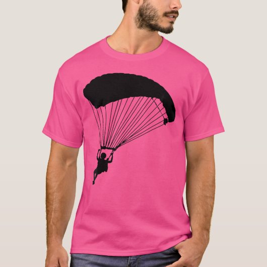 Silhouette Parachuting Free-Falling Diver Skydiver T-shirt (Voorkant)