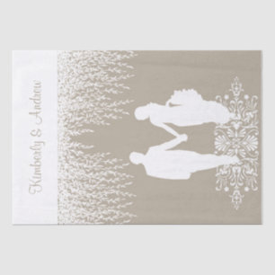 Silhouette Pas getrouwd van Elegant Taupe Tissuepapier