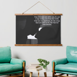Silhouette passion in love quote hangend wandkleed
