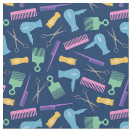 Silhouette Patroon Pastels & Blue Hair Tool Stof