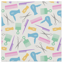 Silhouette Patroon Pastels & White Hair Tool Stof