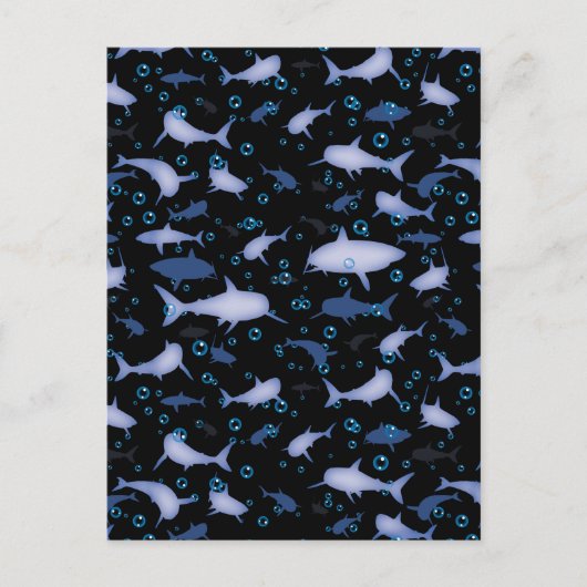 Silhouette Pattern (zwart en blauw) Briefkaart (Voorkant)